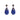 Cobalt blue and silver earrings made of stingray leather Giulietta