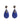 Cobalt blue and silver earrings made of stingray leather Giulietta