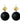 Mireille - Black stingray circle drop earrings