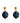 Angie - Dark blue circle drop earrings