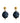 Charline - Dark blue circle drop earrings