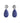 Giulianina - Silvered cobalt blue stingray teardrop earrings
