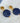 Angie - Dark blue circle drop earrings