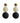 Alix - White dark blue stingray statement earrings