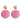 charlise pink earrings gold