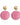 charlise pink earrings gold