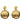 Marie - Gold circle drop earrings