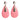 Rose pink and silver earrings made of snakeskin Federica