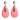Rose pink and silver earrings made of snakeskin Federica