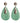 Seafoam green and silver earrings made of snakeskin Federica