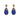 cobalt blue and gold earrings made of stingray leather Giulietta