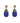 cobalt blue and gold earrings made of stingray leather Giulietta