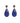 Cobalt blue and silver earrings made of stingray leather Giulietta