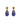 Cobalt blue and gold earrings made of stingray leather Giuliettina