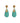 Turquoise and gold earrings made of snakeskin Maxine