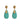 Turquoise and gold earrings made of snakeskin Maxine