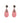 Rose pink and silver earrings made of snakeskin Maxine