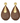 Federica - Dark camel gold snakeskin teardrop earrings