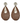 Federica - Dark camel silver snakeskin teardrop earrings