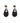 Giulietta - Silvered black stingray teardrop earrings