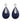 Federica - Blue black snakeskin teardrop earrings