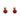 Lilou - Raspberry circle drop earrings