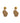 Louane - Asymmetrical beige resin statement earrings