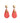 Maxine - Coral snakeskin teardrop earrings